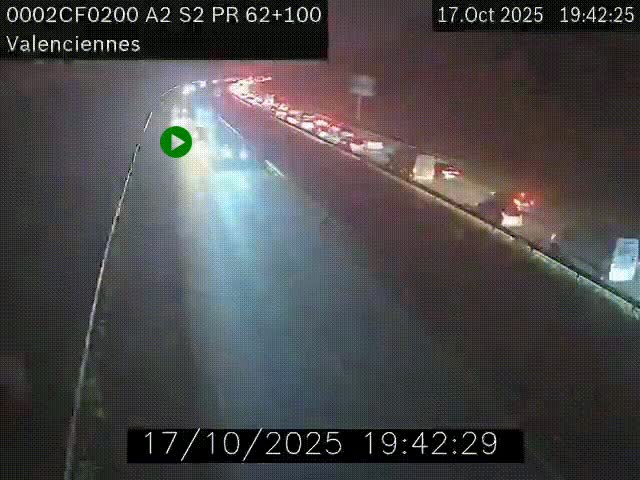 <h2>Webcam autoroute A2 à Valenciennes. Vue orientée vers Maubeuge et Mons (Belgique)</h2>