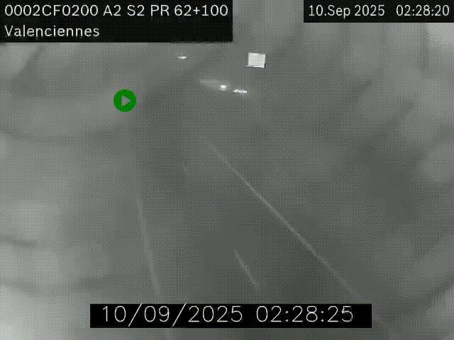 <h2>Webcam autoroute A2 à Valenciennes. Vue orientée vers Maubeuge et Mons (Belgique)</h2>
