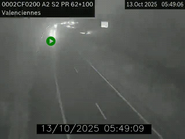 <h2>Webcam autoroute A2 à Valenciennes. Vue orientée vers Maubeuge et Mons (Belgique)</h2>