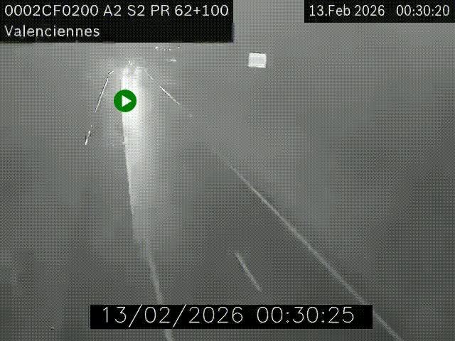 <h2>Webcam autoroute A2 à Valenciennes. Vue orientée vers Maubeuge et Mons (Belgique)</h2>