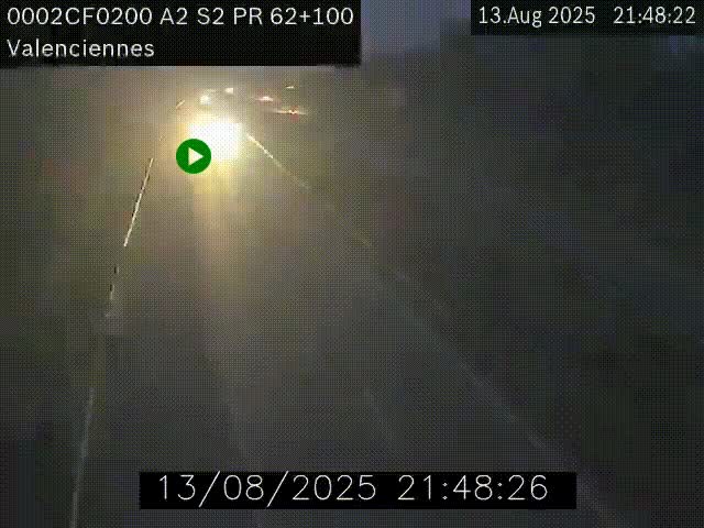 <h2>Webcam autoroute A2 à Valenciennes. Vue orientée vers Maubeuge et Mons (Belgique)</h2>