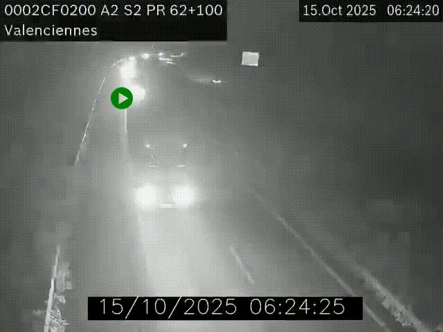 <h2>Webcam autoroute A2 à Valenciennes. Vue orientée vers Maubeuge et Mons (Belgique)</h2>