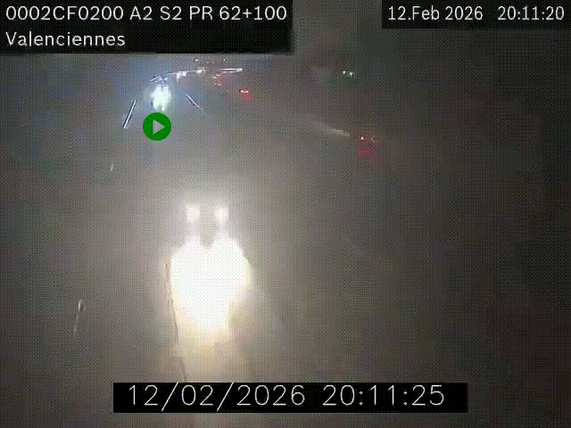 <h2>Webcam autoroute A2 à Valenciennes. Vue orientée vers Maubeuge et Mons (Belgique)</h2>