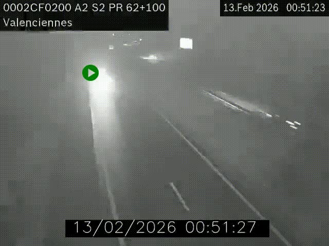 <h2>Webcam autoroute A2 à Valenciennes. Vue orientée vers Maubeuge et Mons (Belgique)</h2>