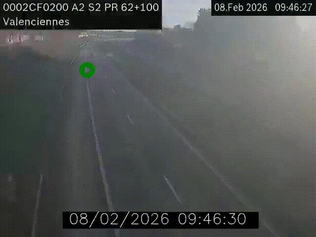 <h2>Webcam autoroute A2 à Valenciennes. Vue orientée vers Maubeuge et Mons (Belgique)</h2>