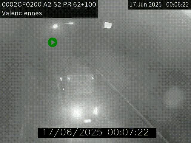 <h2>Webcam autoroute A2 à Valenciennes. Vue orientée vers Maubeuge et Mons (Belgique)</h2>