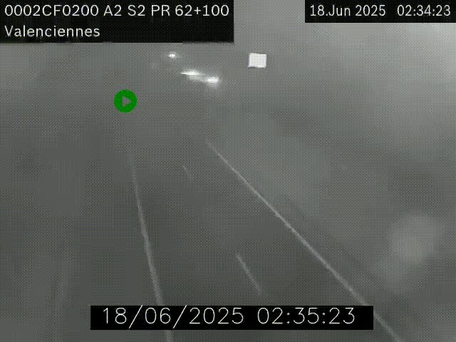 Webcam autoroute A2 à Valenciennes. Vue orientée vers Maubeuge et Mons (Belgique)