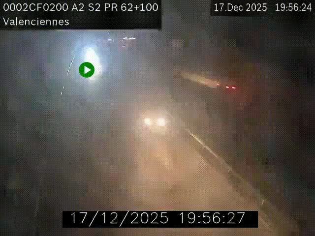 <h2>Webcam autoroute A2 à Valenciennes. Vue orientée vers Maubeuge et Mons (Belgique)</h2>
