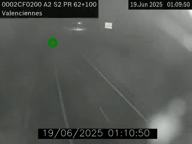 Webcam autoroute A2 à Valenciennes. Vue orientée vers Maubeuge et Mons (Belgique)