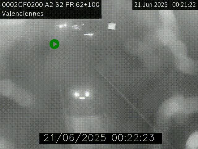 Webcam autoroute A2 à Valenciennes. Vue orientée vers Maubeuge et Mons (Belgique)