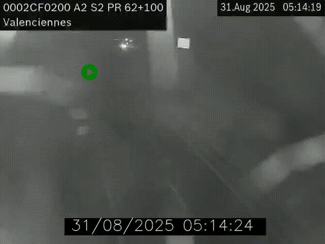 Webcam autoroute A2 à Valenciennes. Vue orientée vers Maubeuge et Mons (Belgique)