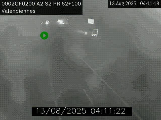 Webcam autoroute A2 à Valenciennes. Vue orientée vers Maubeuge et Mons (Belgique)
