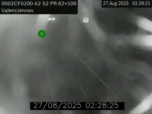 Webcam autoroute A2 à Valenciennes. Vue orientée vers Maubeuge et Mons (Belgique)