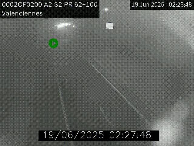 <h2>Webcam autoroute A2 à Valenciennes. Vue orientée vers Maubeuge et Mons (Belgique)</h2>