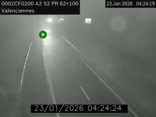 <h2>Webcam autoroute A2 à Valenciennes. Vue orientée vers Maubeuge et Mons (Belgique)</h2>