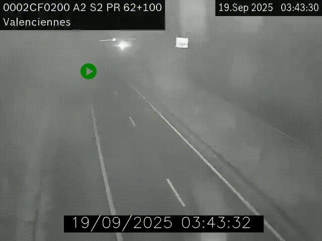 <h2>Webcam autoroute A2 à Valenciennes. Vue orientée vers Maubeuge et Mons (Belgique)</h2>