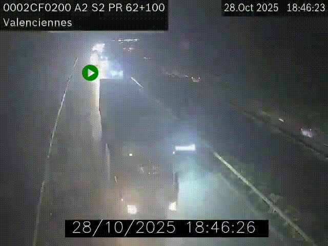 <h2>Webcam autoroute A2 à Valenciennes. Vue orientée vers Maubeuge et Mons (Belgique)</h2>