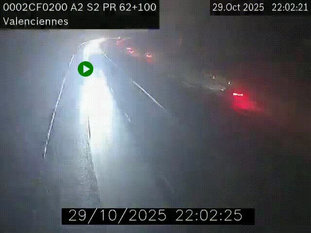 <h2>Webcam autoroute A2 à Valenciennes. Vue orientée vers Maubeuge et Mons (Belgique)</h2>
