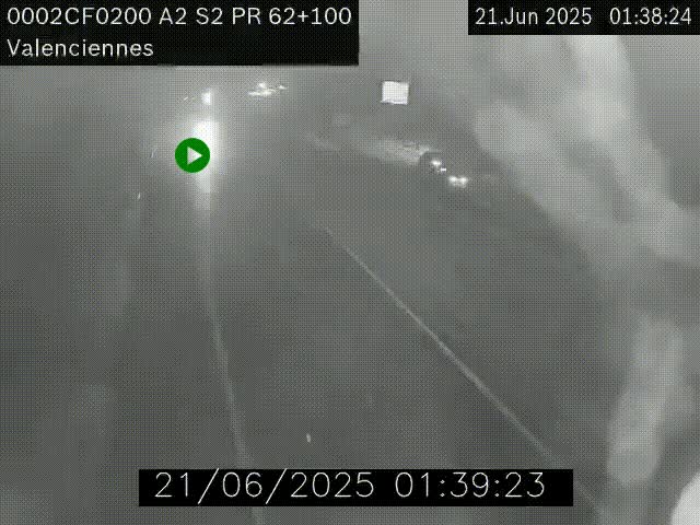<h2>Webcam autoroute A2 à Valenciennes. Vue orientée vers Maubeuge et Mons (Belgique)</h2>