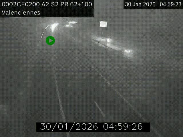 <h2>Webcam autoroute A2 à Valenciennes. Vue orientée vers Maubeuge et Mons (Belgique)</h2>