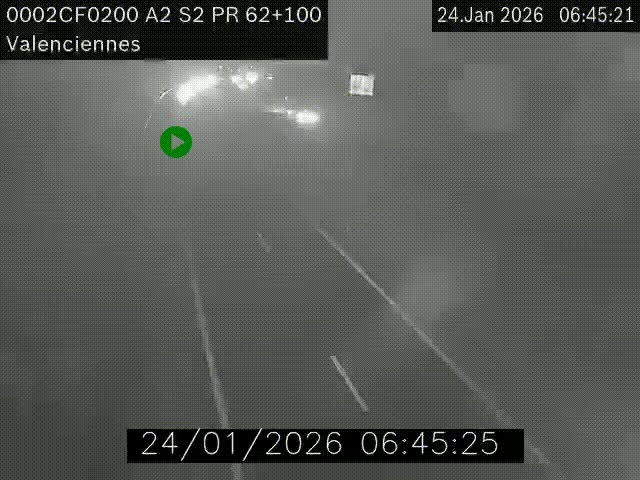 <h2>Webcam autoroute A2 à Valenciennes. Vue orientée vers Maubeuge et Mons (Belgique)</h2>