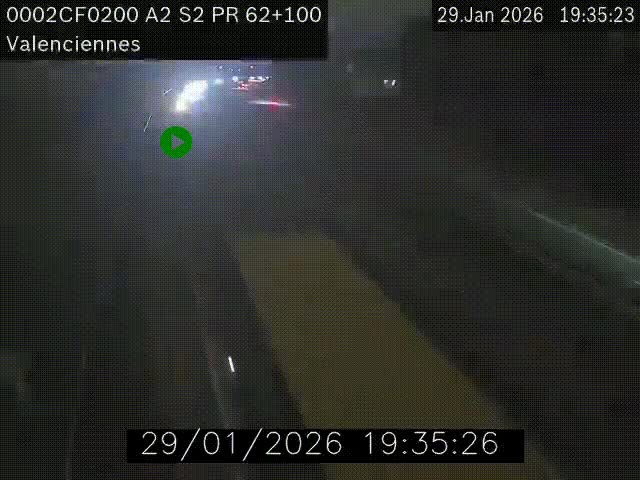 <h2>Webcam autoroute A2 à Valenciennes. Vue orientée vers Maubeuge et Mons (Belgique)</h2>