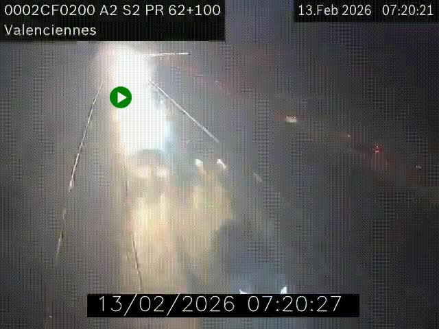 <h2>Webcam autoroute A2 à Valenciennes. Vue orientée vers Maubeuge et Mons (Belgique)</h2>