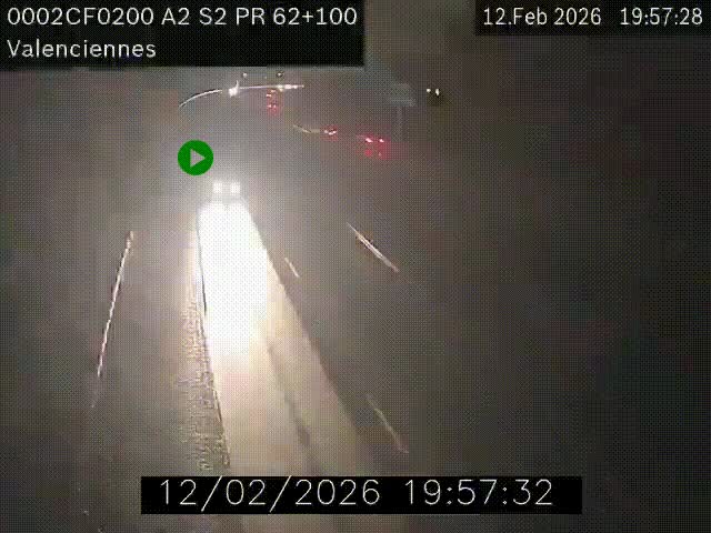 <h2>Webcam autoroute A2 à Valenciennes. Vue orientée vers Maubeuge et Mons (Belgique)</h2>