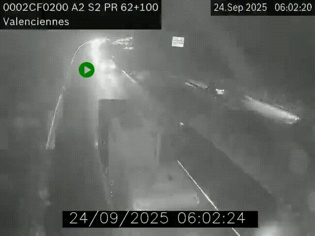 <h2>Webcam autoroute A2 à Valenciennes. Vue orientée vers Maubeuge et Mons (Belgique)</h2>