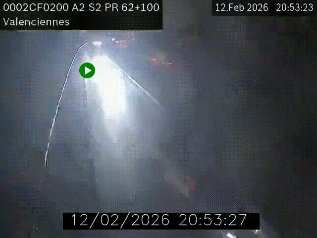 <h2>Webcam autoroute A2 à Valenciennes. Vue orientée vers Maubeuge et Mons (Belgique)</h2>
