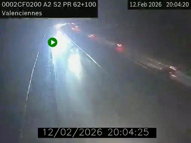 <h2>Webcam autoroute A2 à Valenciennes. Vue orientée vers Maubeuge et Mons (Belgique)</h2>