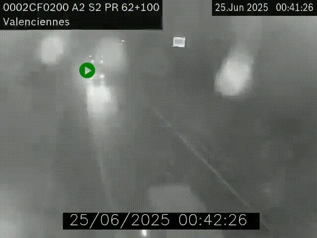 <h2>Webcam autoroute A2 à Valenciennes. Vue orientée vers Maubeuge et Mons (Belgique)</h2>