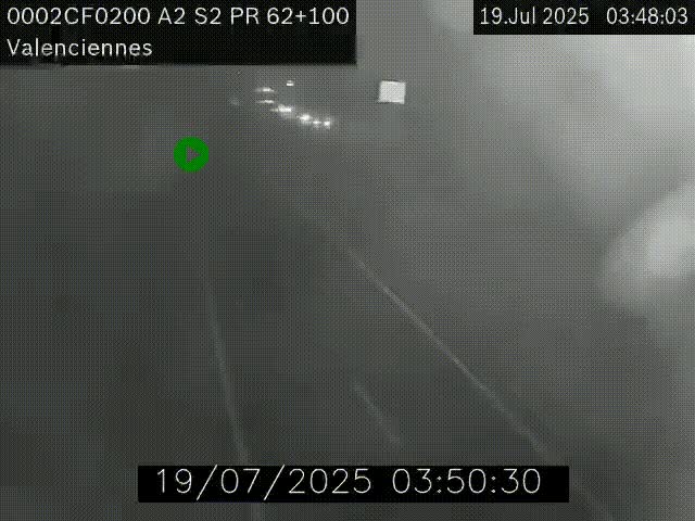 <h2>Webcam autoroute A2 à Valenciennes. Vue orientée vers Maubeuge et Mons (Belgique)</h2>