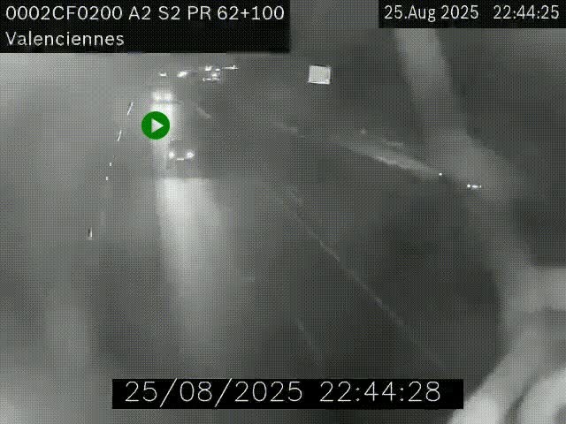<h2>Webcam autoroute A2 à Valenciennes. Vue orientée vers Maubeuge et Mons (Belgique)</h2>