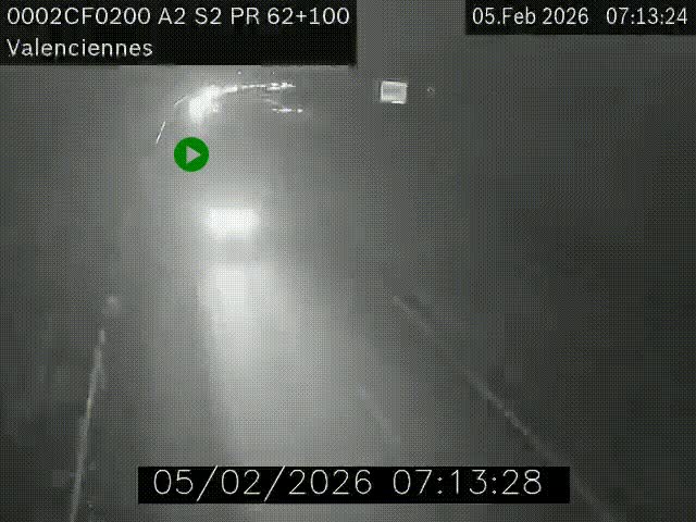 <h2>Webcam autoroute A2 à Valenciennes. Vue orientée vers Maubeuge et Mons (Belgique)</h2>