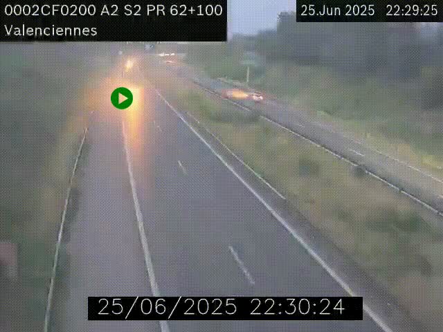 <h2>Webcam autoroute A2 à Valenciennes. Vue orientée vers Maubeuge et Mons (Belgique)</h2>