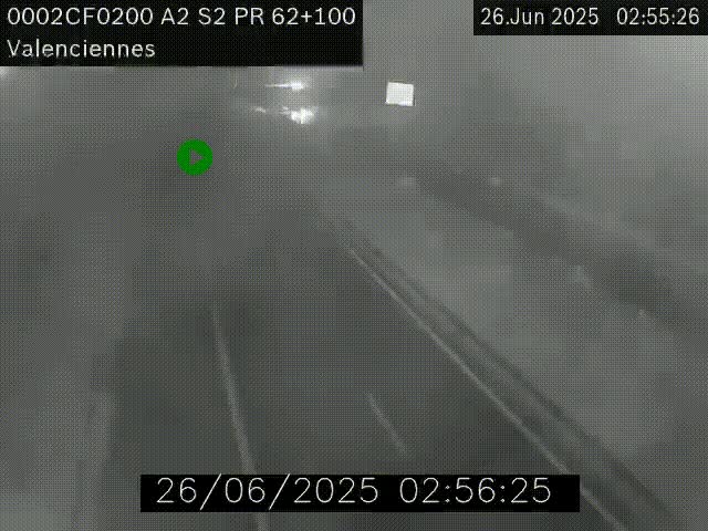<h2>Webcam autoroute A2 à Valenciennes. Vue orientée vers Maubeuge et Mons (Belgique)</h2>