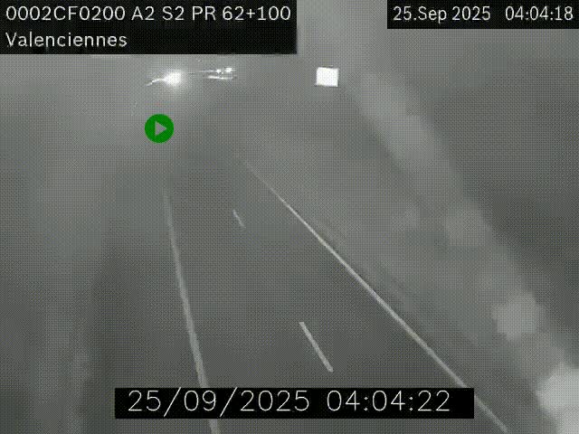 <h2>Webcam autoroute A2 à Valenciennes. Vue orientée vers Maubeuge et Mons (Belgique)</h2>
