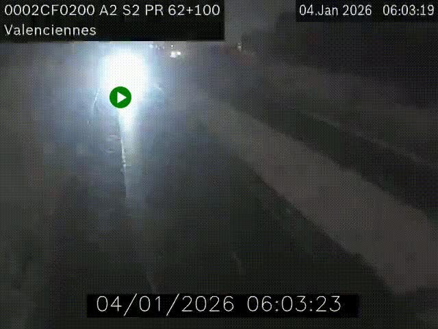 <h2>Webcam autoroute A2 à Valenciennes. Vue orientée vers Maubeuge et Mons (Belgique)</h2>