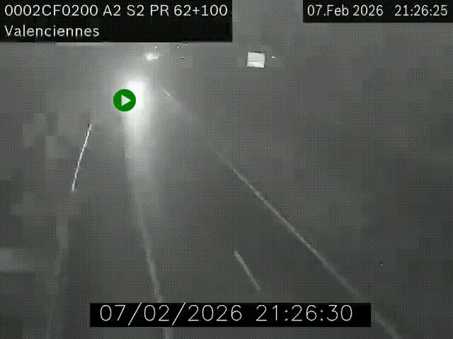 <h2>Webcam autoroute A2 à Valenciennes. Vue orientée vers Maubeuge et Mons (Belgique)</h2>