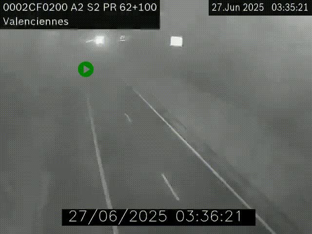 <h2>Webcam autoroute A2 à Valenciennes. Vue orientée vers Maubeuge et Mons (Belgique)</h2>