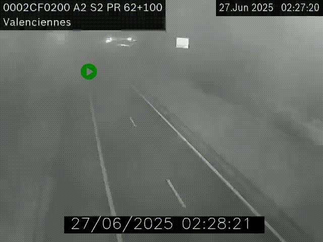 <h2>Webcam autoroute A2 à Valenciennes. Vue orientée vers Maubeuge et Mons (Belgique)</h2>
