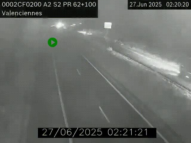 <h2>Webcam autoroute A2 à Valenciennes. Vue orientée vers Maubeuge et Mons (Belgique)</h2>