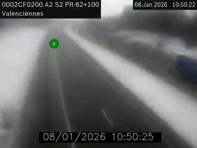 <h2>Webcam autoroute A2 à Valenciennes. Vue orientée vers Maubeuge et Mons (Belgique)</h2>