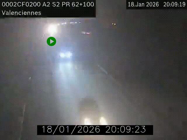 <h2>Webcam autoroute A2 à Valenciennes. Vue orientée vers Maubeuge et Mons (Belgique)</h2>