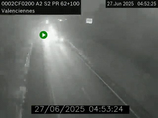 <h2>Webcam autoroute A2 à Valenciennes. Vue orientée vers Maubeuge et Mons (Belgique)</h2>