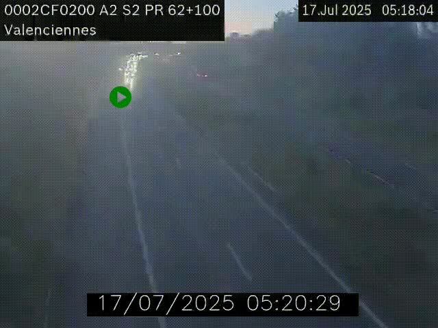 <h2>Webcam autoroute A2 à Valenciennes. Vue orientée vers Maubeuge et Mons (Belgique)</h2>