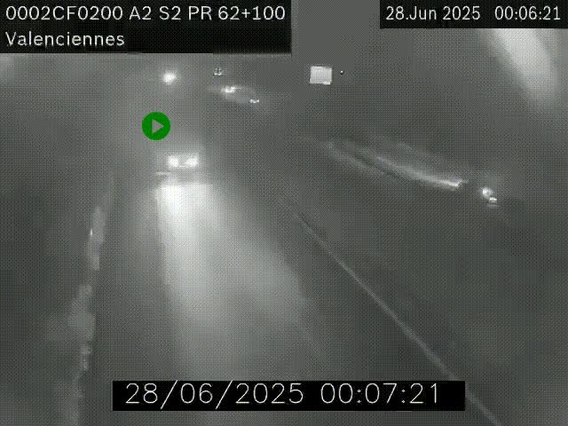 <h2>Webcam autoroute A2 à Valenciennes. Vue orientée vers Maubeuge et Mons (Belgique)</h2>