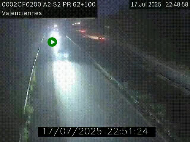 <h2>Webcam autoroute A2 à Valenciennes. Vue orientée vers Maubeuge et Mons (Belgique)</h2>