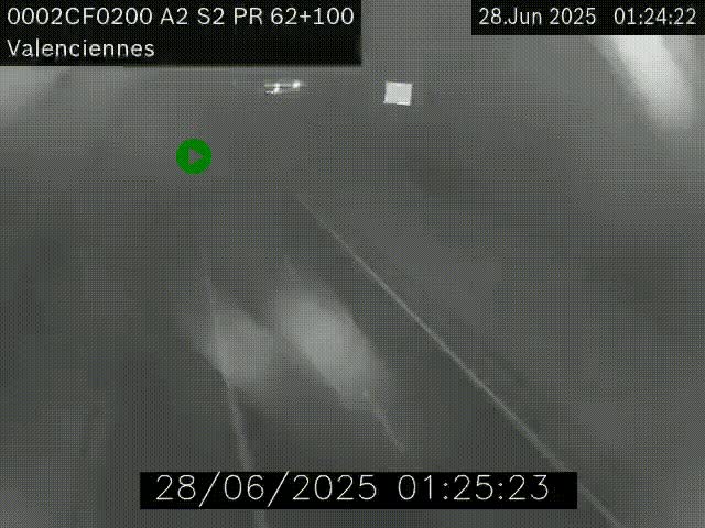 <h2>Webcam autoroute A2 à Valenciennes. Vue orientée vers Maubeuge et Mons (Belgique)</h2>